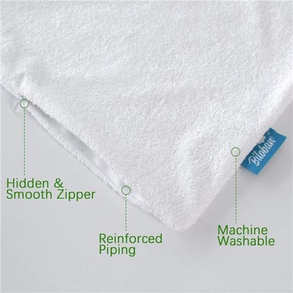 Waterproof Pillow Protector Standard Size 2 Pack 100% Viscose Made from Bamboo - Picture 3 of 6